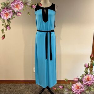 New York & Co Blue and Black Maxi Sleeveless casual Dress